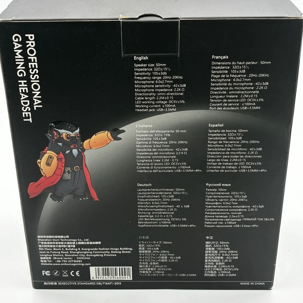 ONIKUMA GAMING K10 Professional Over-Ear Gaming Headset Noise Cancelling Mic RGB